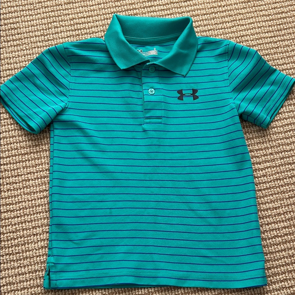 Under Armour Kids' Teal and Navy Polo Shirt